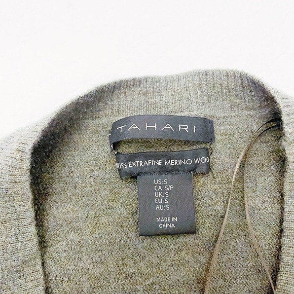 Tahari 100% Extrafine Merino Wool Long Sweater SZ S - Picture 6 of 7